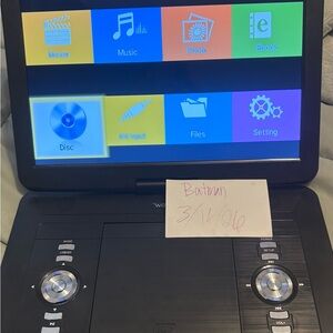 Portable Black Folding DVD Player with 10.5" Screen